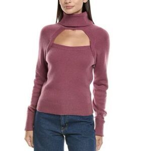 Paige Cherise Sweater Turtleneck Cutout Raspberry Mousse Size Medium